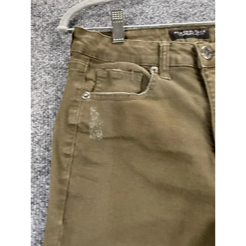 21-Aeropostale‎ Jeans Wmns 6 Olive Green High Waisted Jegging Distressed Raw Hem